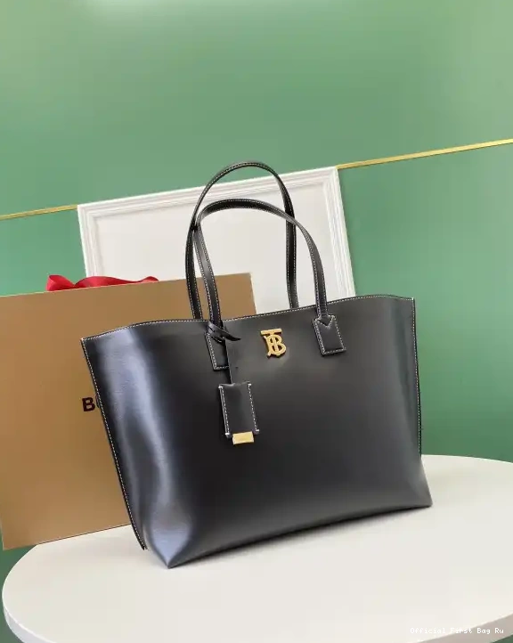 Official FirstBag Ru Motif Tote Monogram Leather Medium BURBERRY 0501